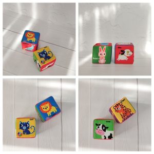 مکعب پارچه ای جغجغه ای ماه کوچولو