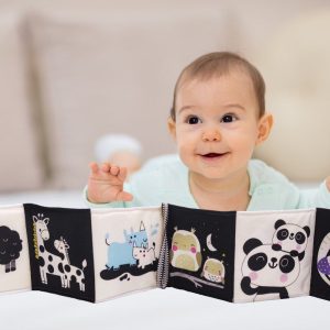 کتاب پارچه ای دور تختی رنگی/جغجغه ای